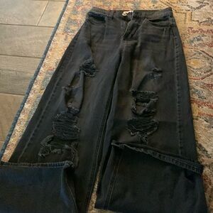 Black wide leg jeans